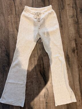 Babaton Light Cream Ribbed Drawstring Joggers